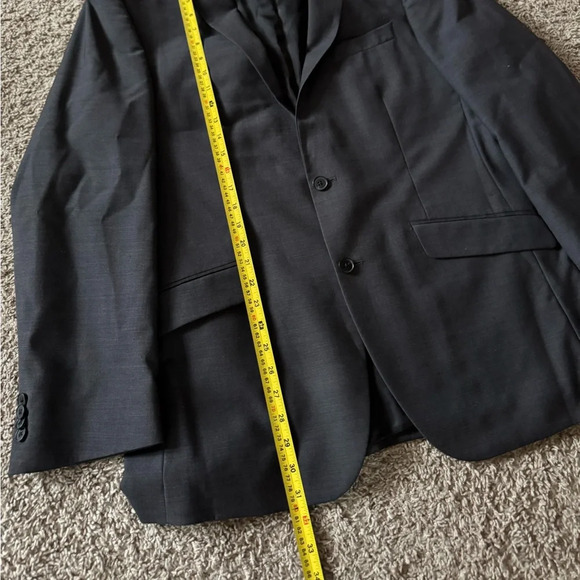 Kenneth Cole New York Mens Gray Two Button Blazer Jacket 100% Wool Size 42R - Picture 2 of 6